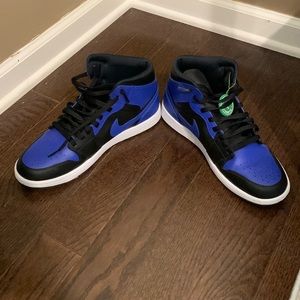 Black and royal blue Nike high top